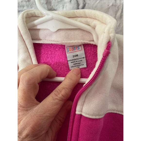 Cute Cat Zip Front Vest 24 M Pink & White - Picture 5 of 6